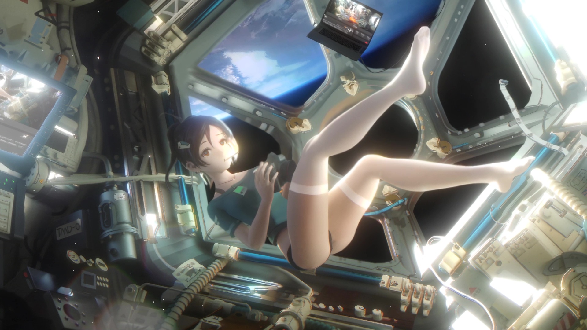 Аниме девушка на космическом корабле