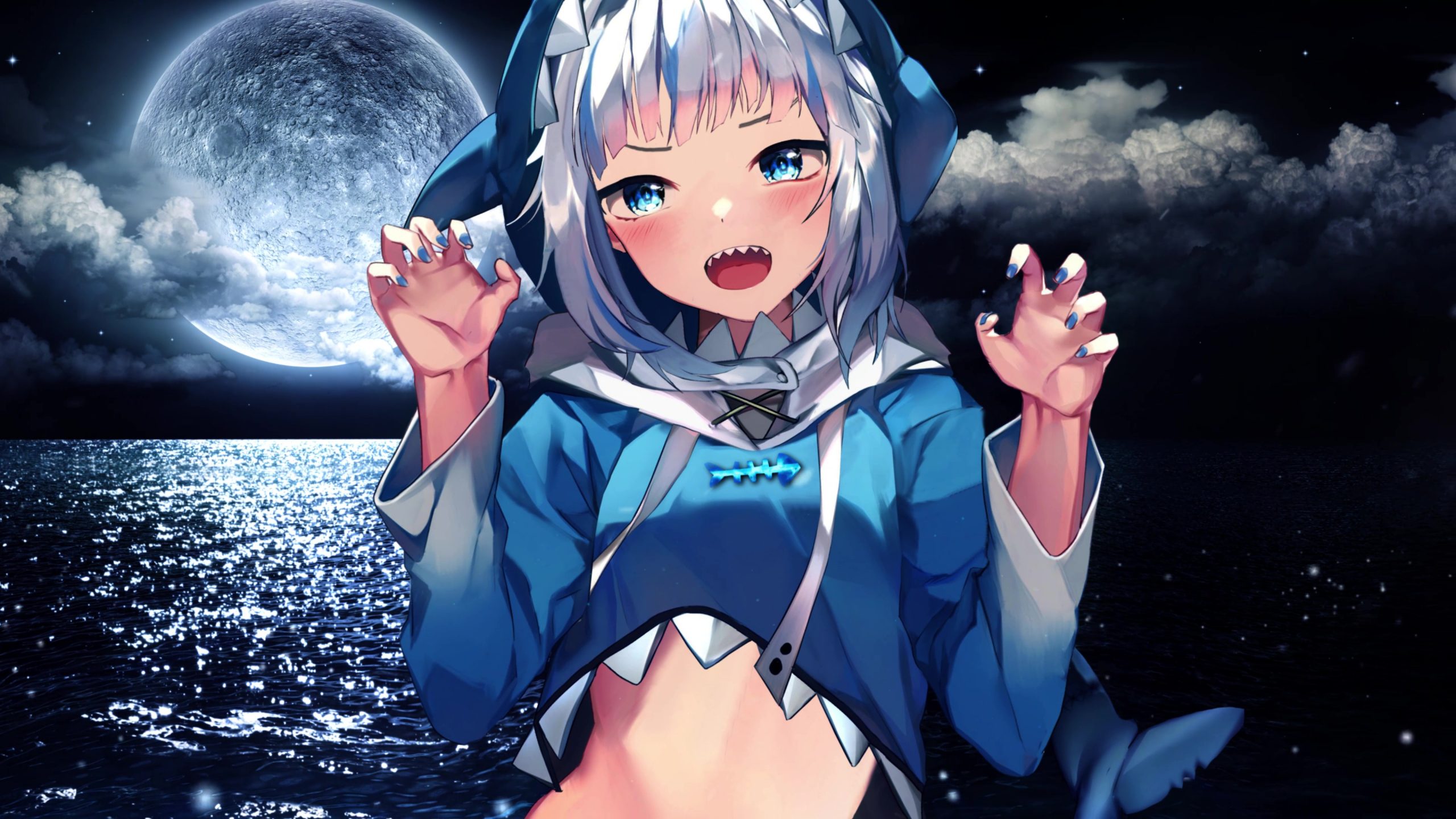 Gawr gura anime fish gawr gura hololive ocean shark virtual  youtuber HD phone wallpaper  Peakpx