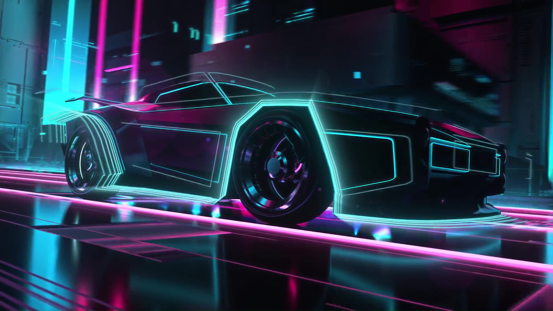 McLaren Cyberpunk Neon City Live Wallpaper - WallpaperWaifu