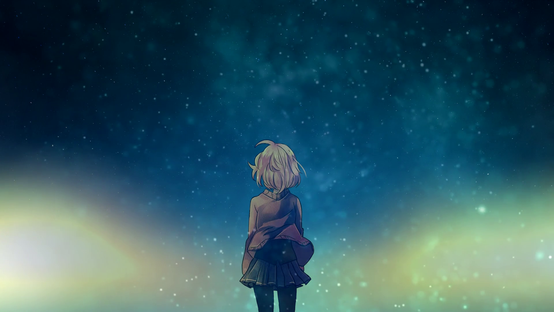 Back view girl romantic starry sky live wallpaper APK for Android Download